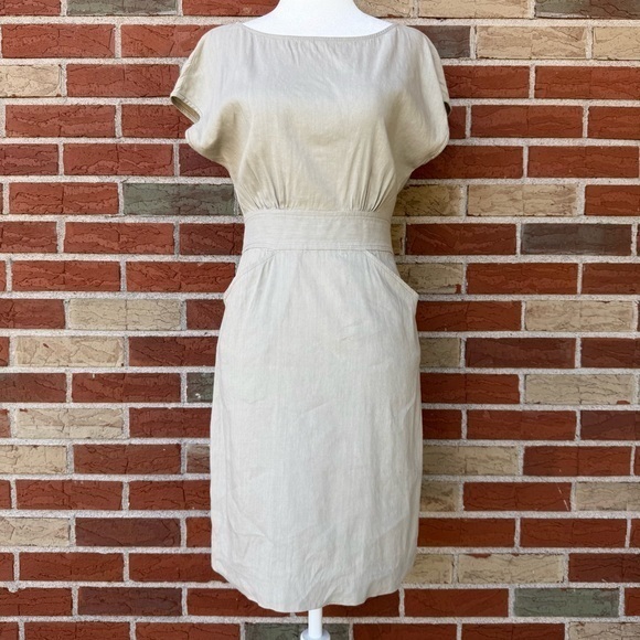 Theory | Dresses | Theory Linen Cream Short Sleeve Midi Dress
